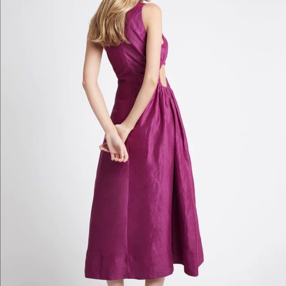 AJE Chateau Cut Out Dress in Fuchsia - Picture 2 of 10
